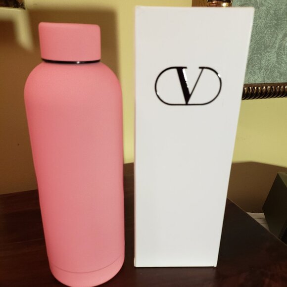 New Valentino Pink Water Bottle with Logo - Picture 2 of 5